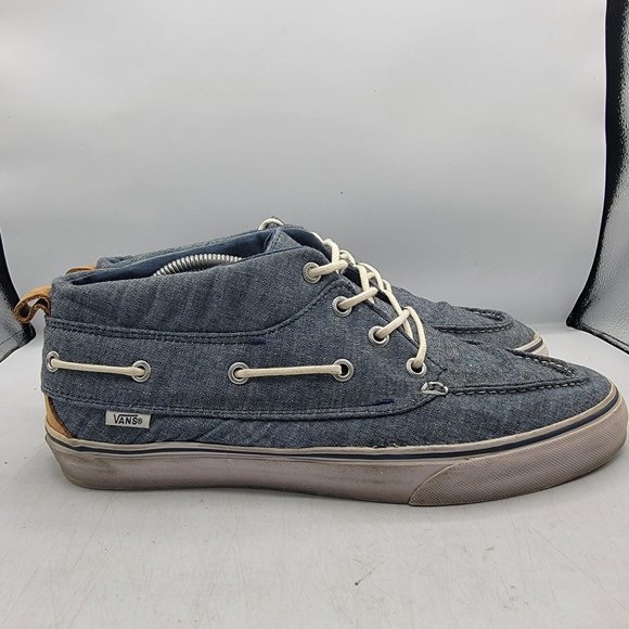Vans California Mens 12 Blue Denim Boat Shoes Low Top Casual Athletic Low Top main image 8